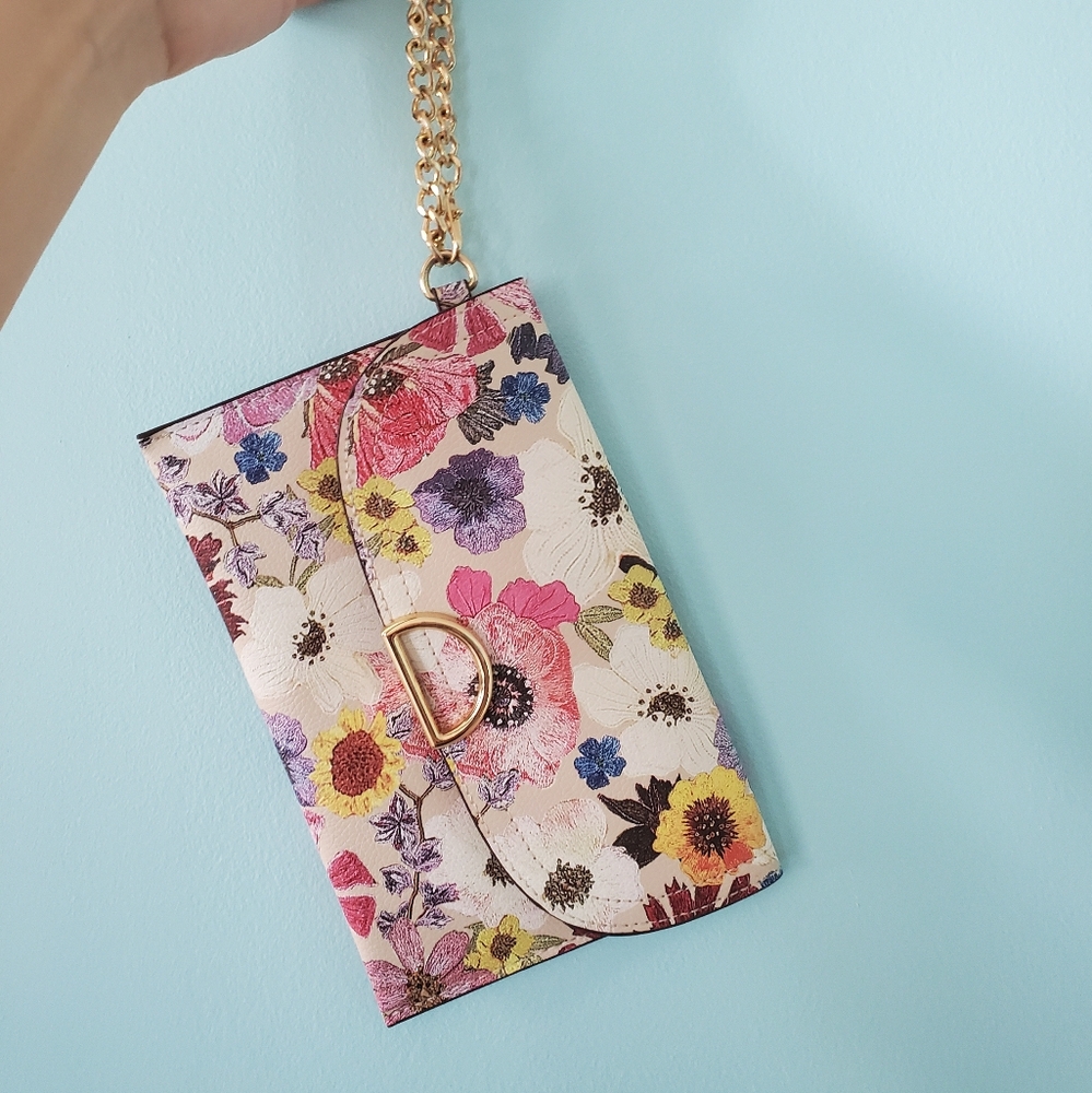 Pink Floral Clutch